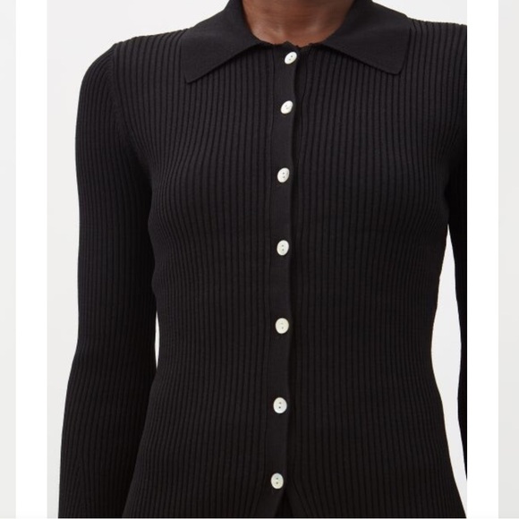 Le Ore Rimini Collared Ribbed Knit Cardigan Size Small - Picture 3 of 12